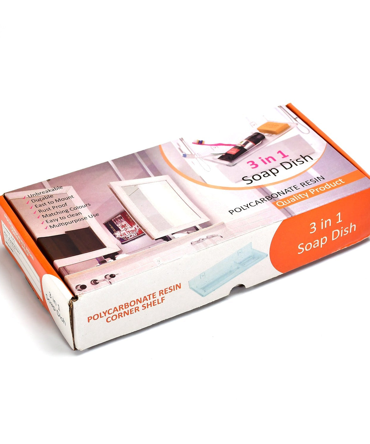 Elegant 3-in-1 glass soap dish, fits on any stand