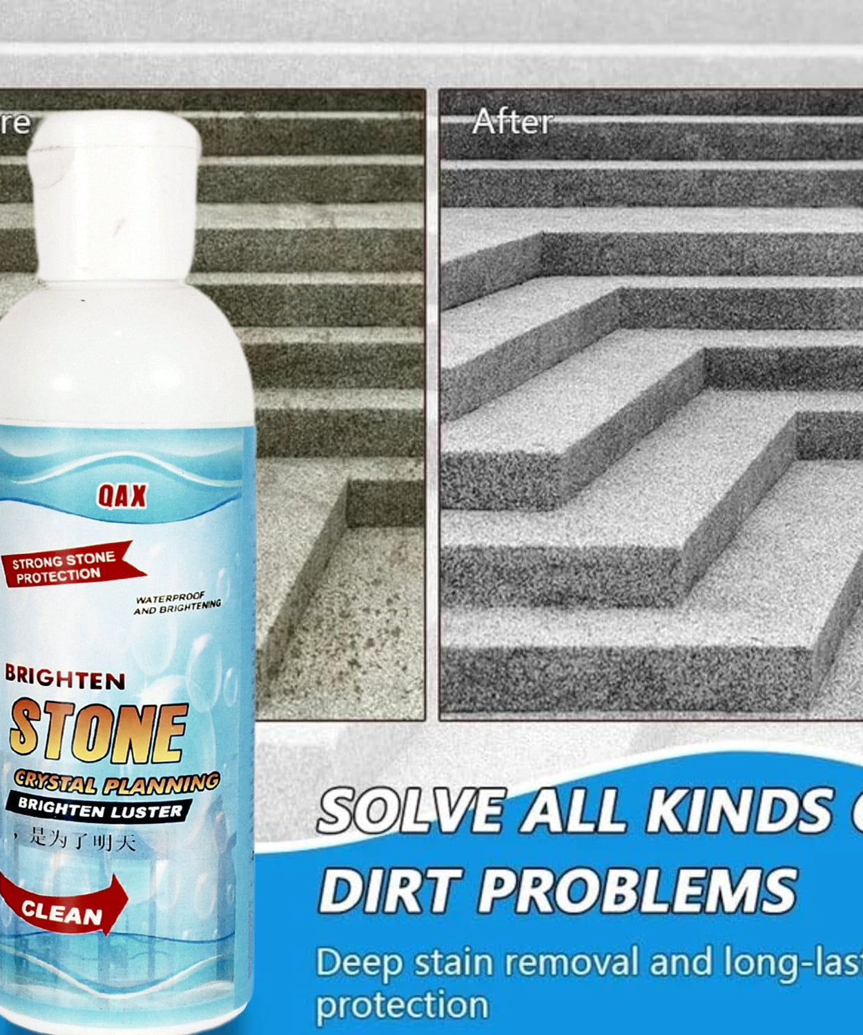 Stone Stain Remover Cleaner, Stone Crystal Plating Agent, Marble Stone Cleaner Polishes, Crystal Plating for Kitchen, Patio, Backyard Marble Cleaner and Polish (75 ML Approx / 1 pc)