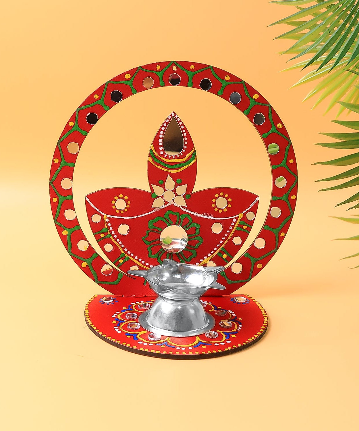Elegant Handcrafted Wooden Diya Stand