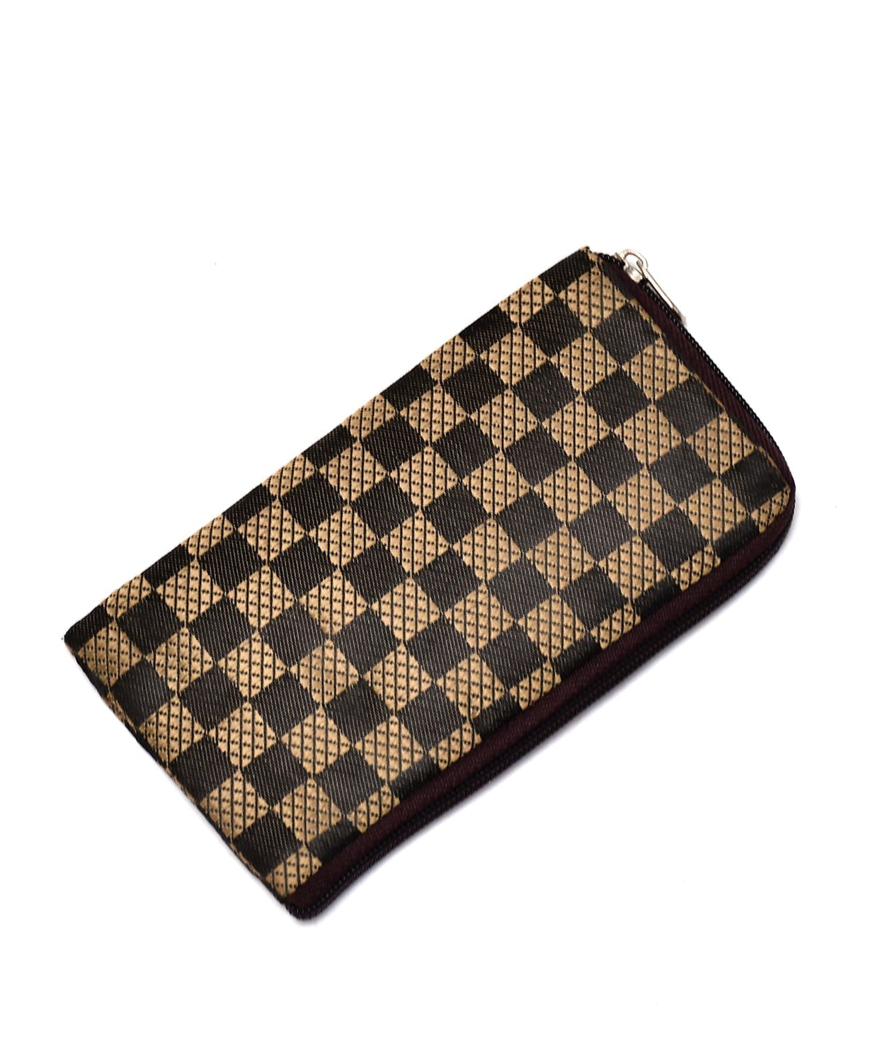 Mixed design women's pouch with zip, washable material