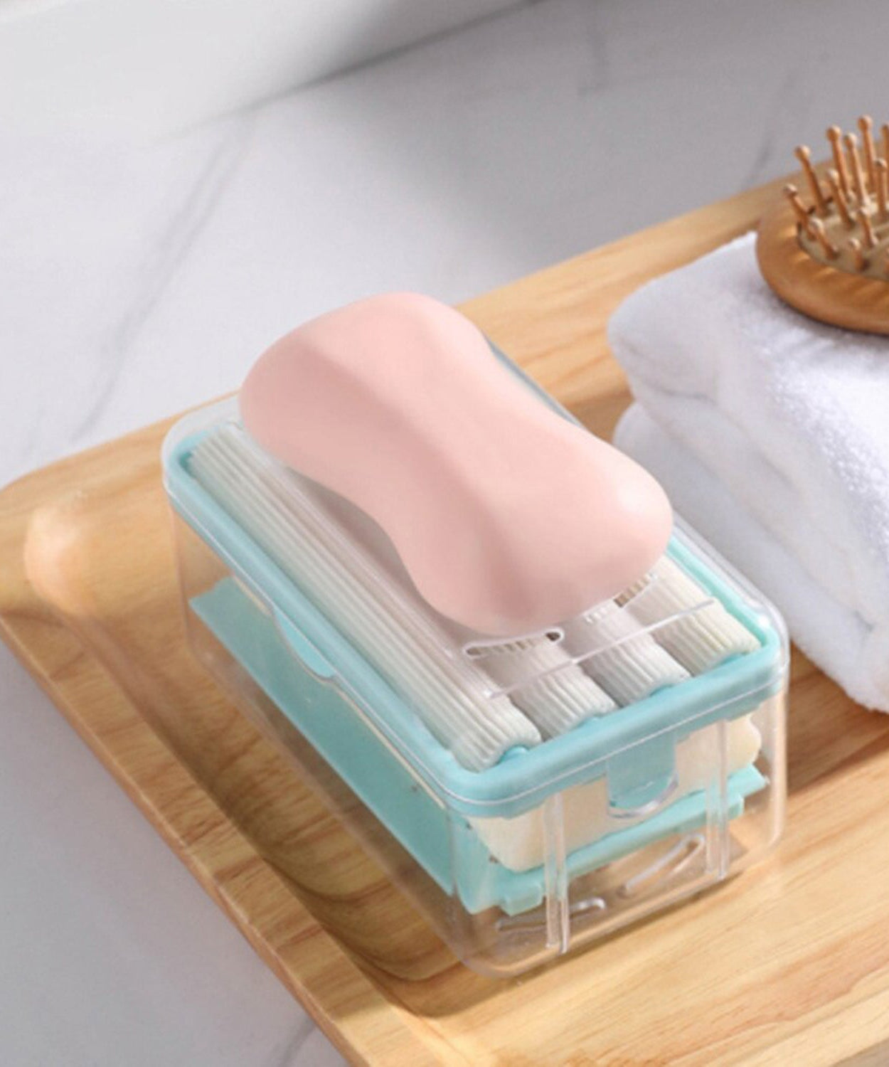 Soap dispenser with roller and drainage for home and bathroom use