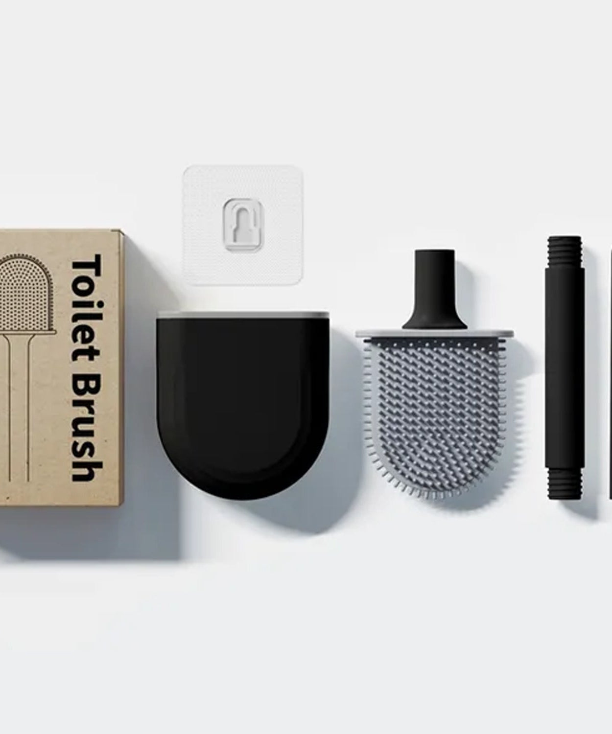 Easy-clean silicone toilet brush