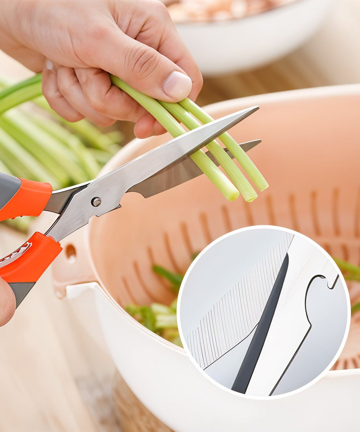 SpaceMulti-Function Kitchen Scissors for Veggies, Meat & Seafood with Bottle Opener