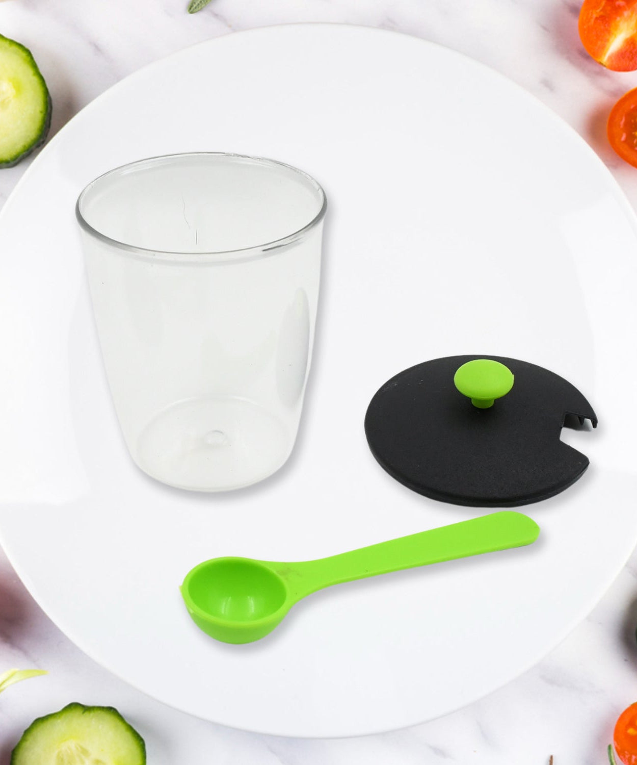 Multipurpose 6 Piece Miracle Revolving Plastic Spice Container Rack With 6 Spoon, Condiment Set, Masala Rack Set, Revolving Spice Rack Aachar Container Chutney Mukhwas Tray Masala Dining Spice Stand