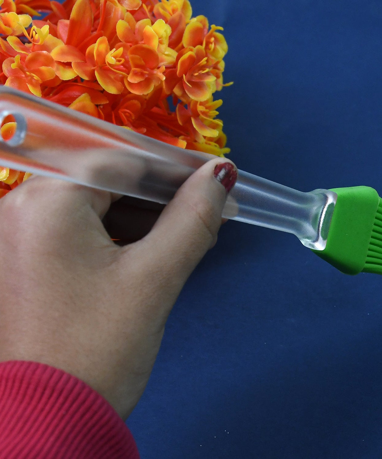 Silicone Spatula and Pastry Brush Special Brush for Kitchen Use (1 Pc / 23 Cm)