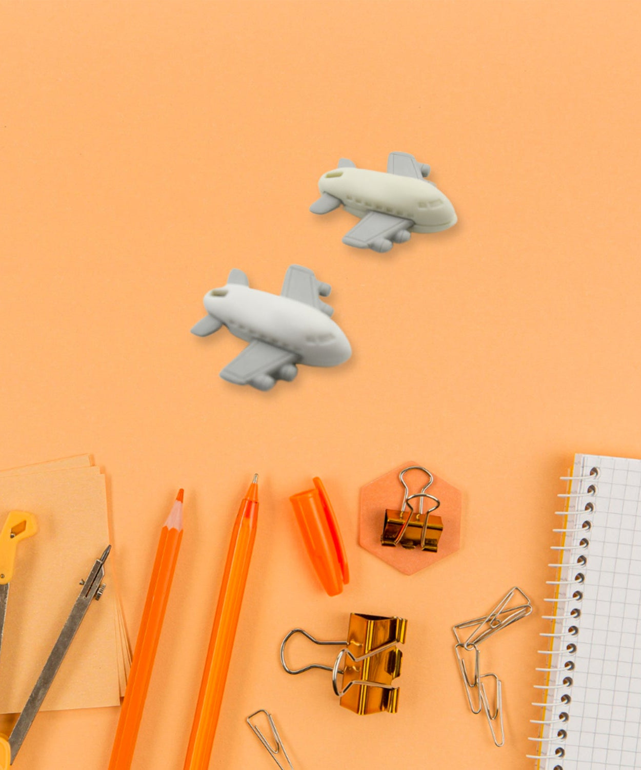Cute vehicle-themed erasers for children