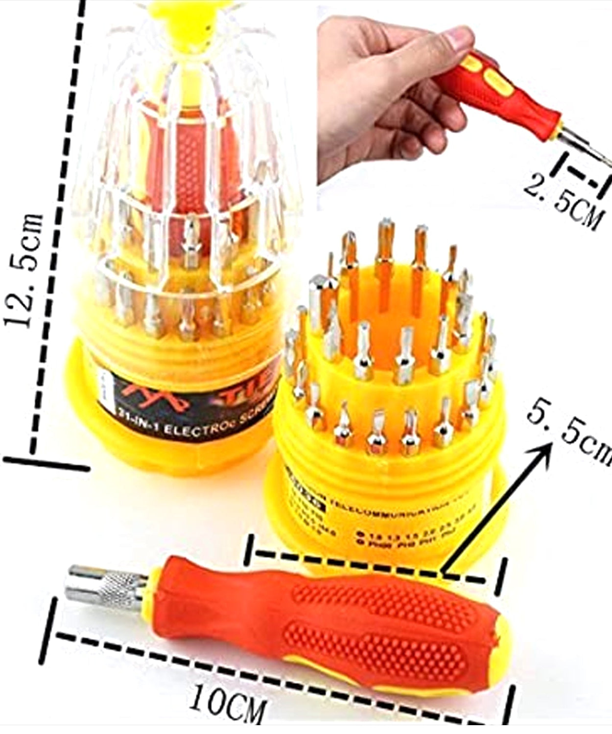 Multi-tool screwdriver kit with magnetic tips.