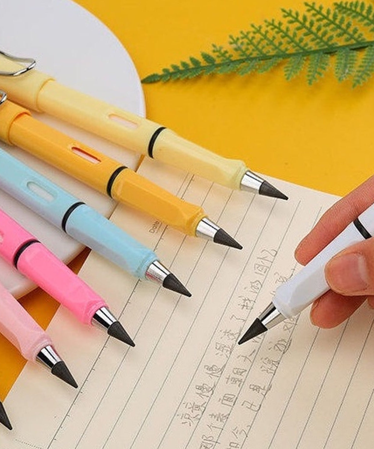 2-in-1 Everlasting Magic Pencil with Replaceable Eraser – Inkless, Reusable, Portable (1 Pc / Mix Color)