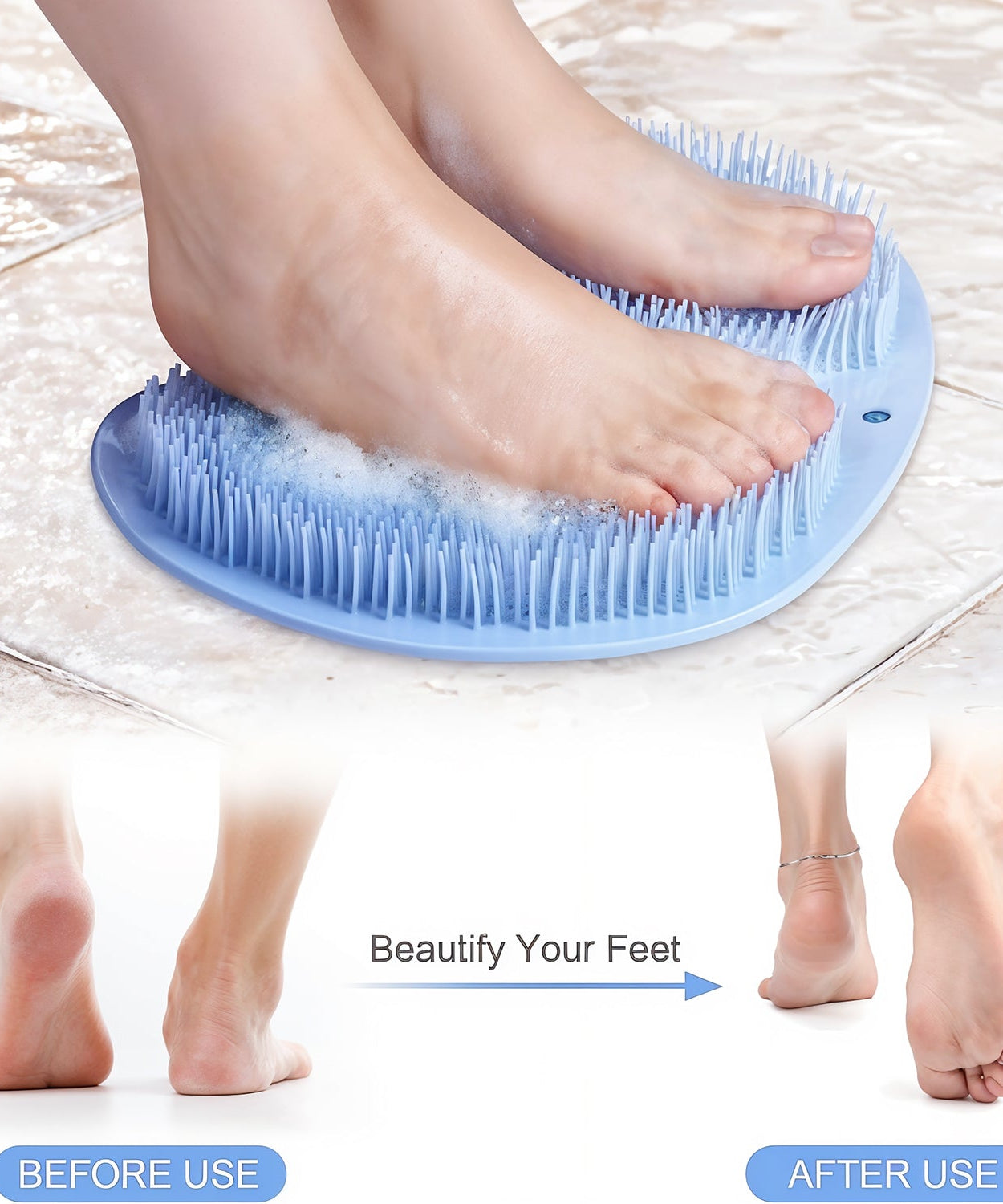 Silicone Bath Massage Cushion – Suction Cup Exfoliating Foot Scrubber & Mat