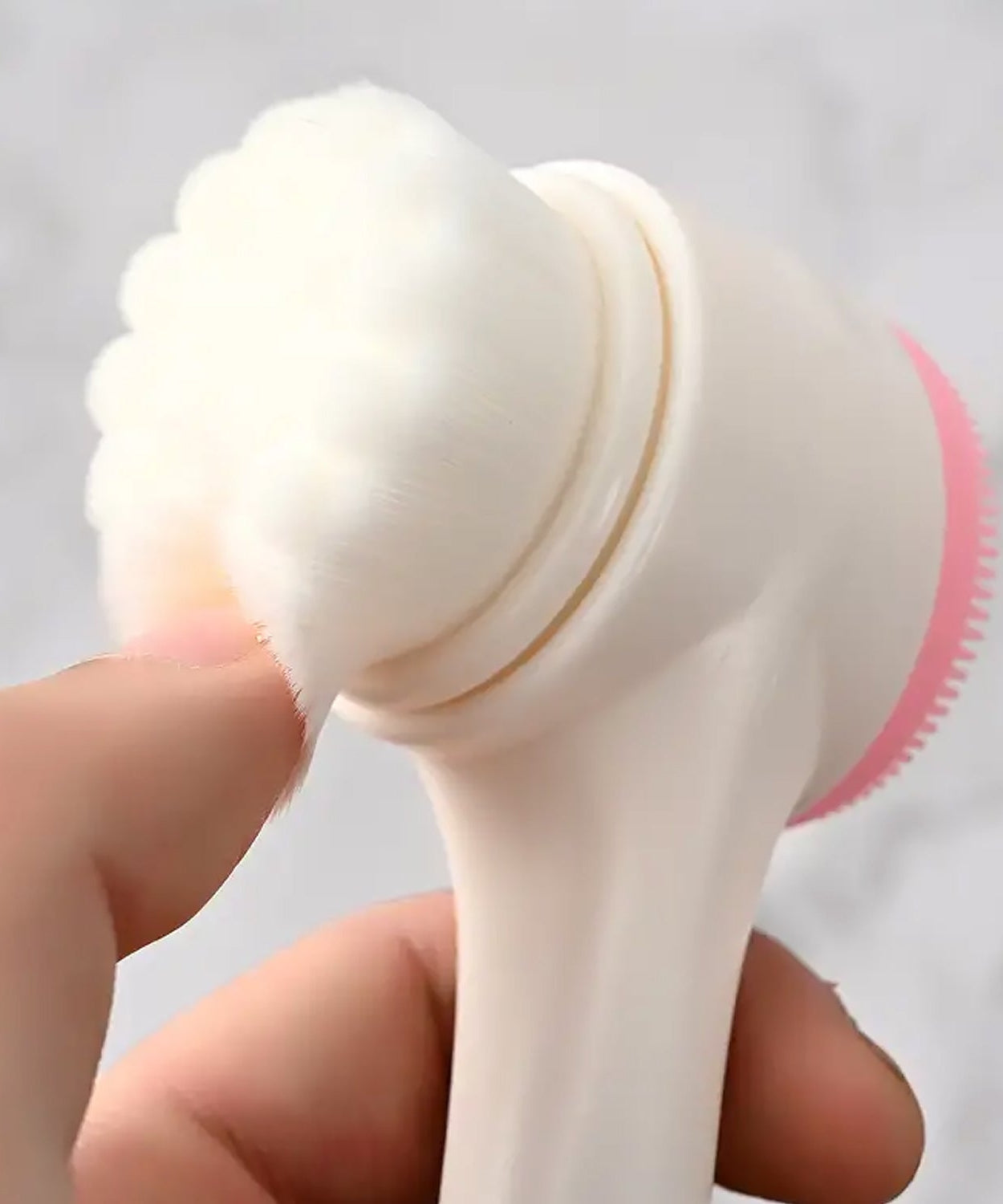 2 in 1 Facial Brush Cleansing | Manual Face Scrubber | Silicone Double-Sided Face Wash Brush for Sensitive, Delicate, Dry Skin (1 Pc)