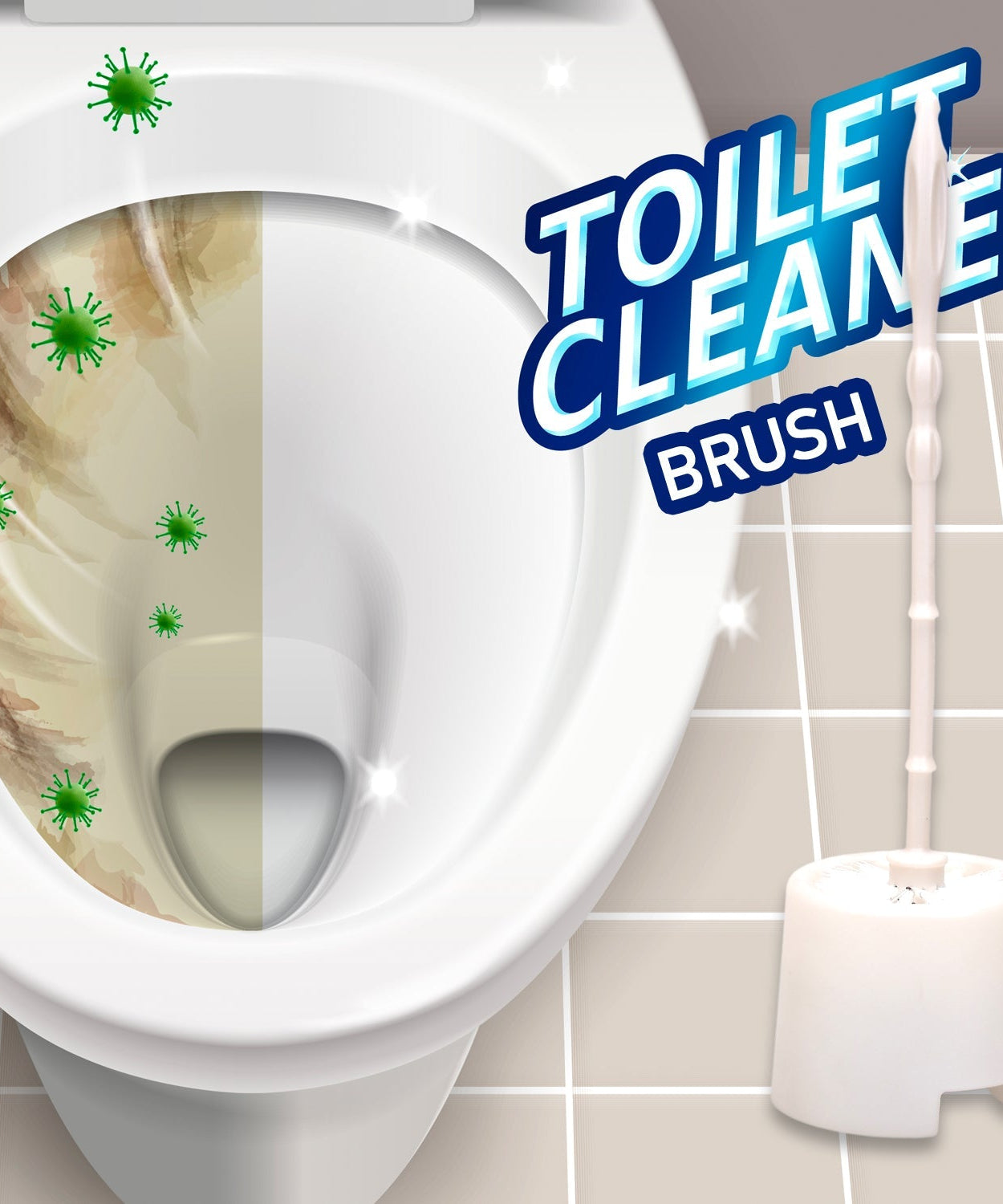 Toilet cleaning brush with a potted holder