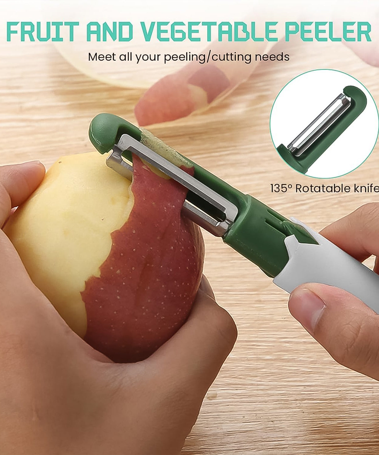2-in-1 Multifunctional Knife & Sawtooth Peeler for Fruits and Vegetables