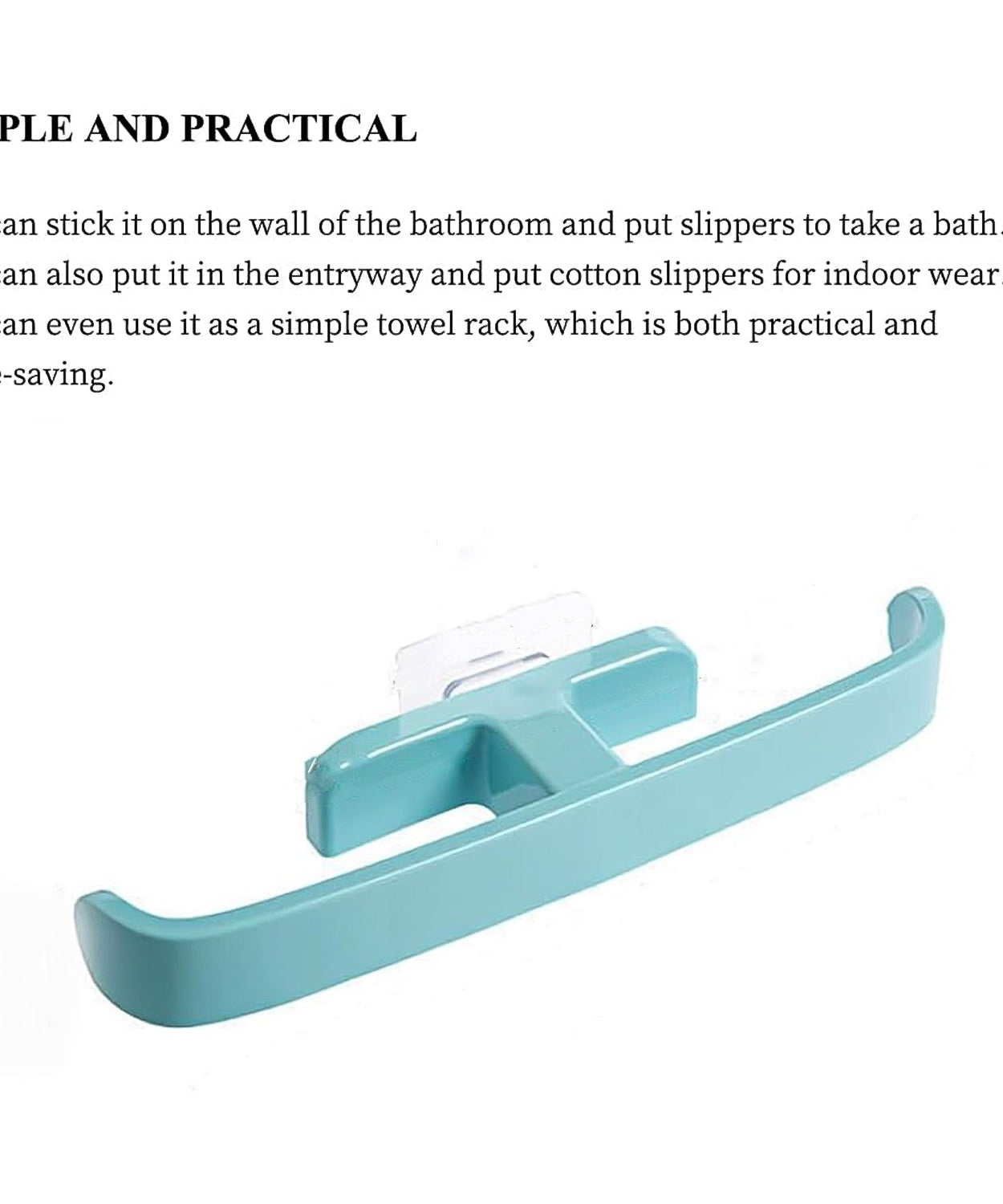 Bathroom Towel Slipper Hanging Rack Self Adhesive Wall Mounted (1 Pc)