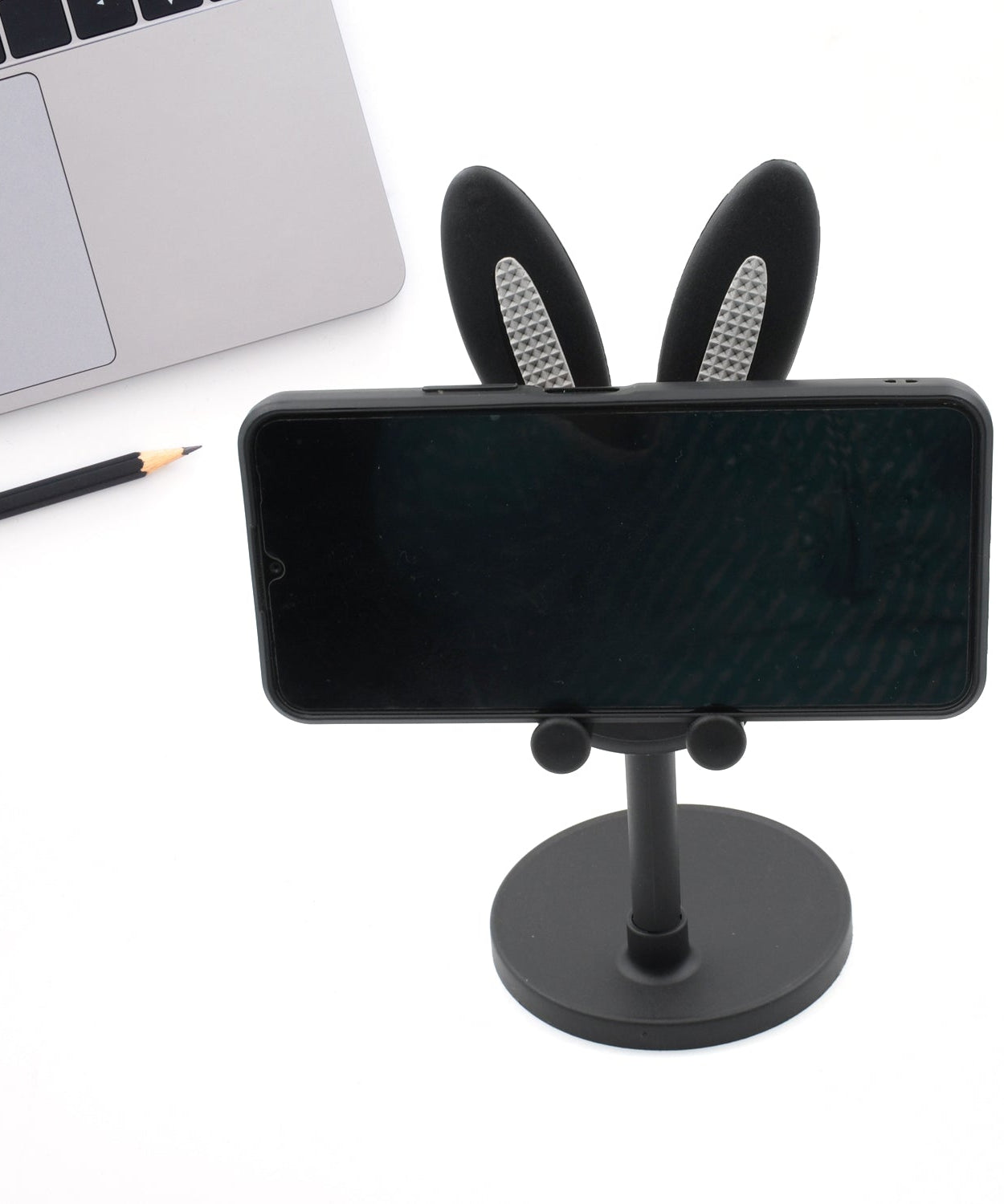 Angle adjustable phone stand with bunny design for tablets and phones