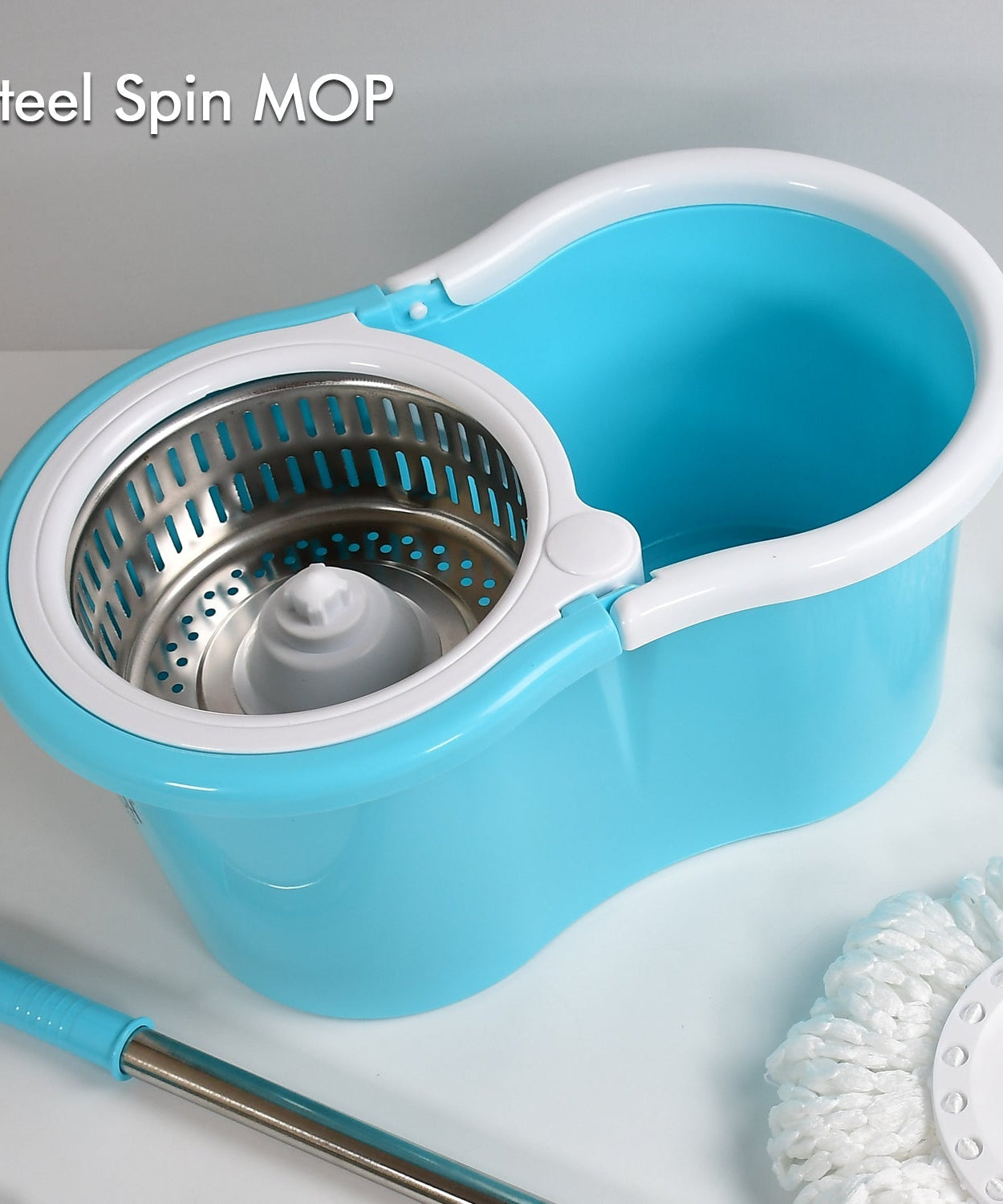 360-degree spin mop with bucket.