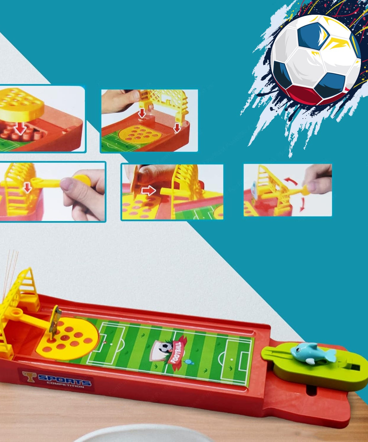 Mini Table Top Finger Football Game for Kids-Desktop Game for Kids & Adults, Fun Indoor Finger Bowling Game for Boys & Girls, Family Board Game