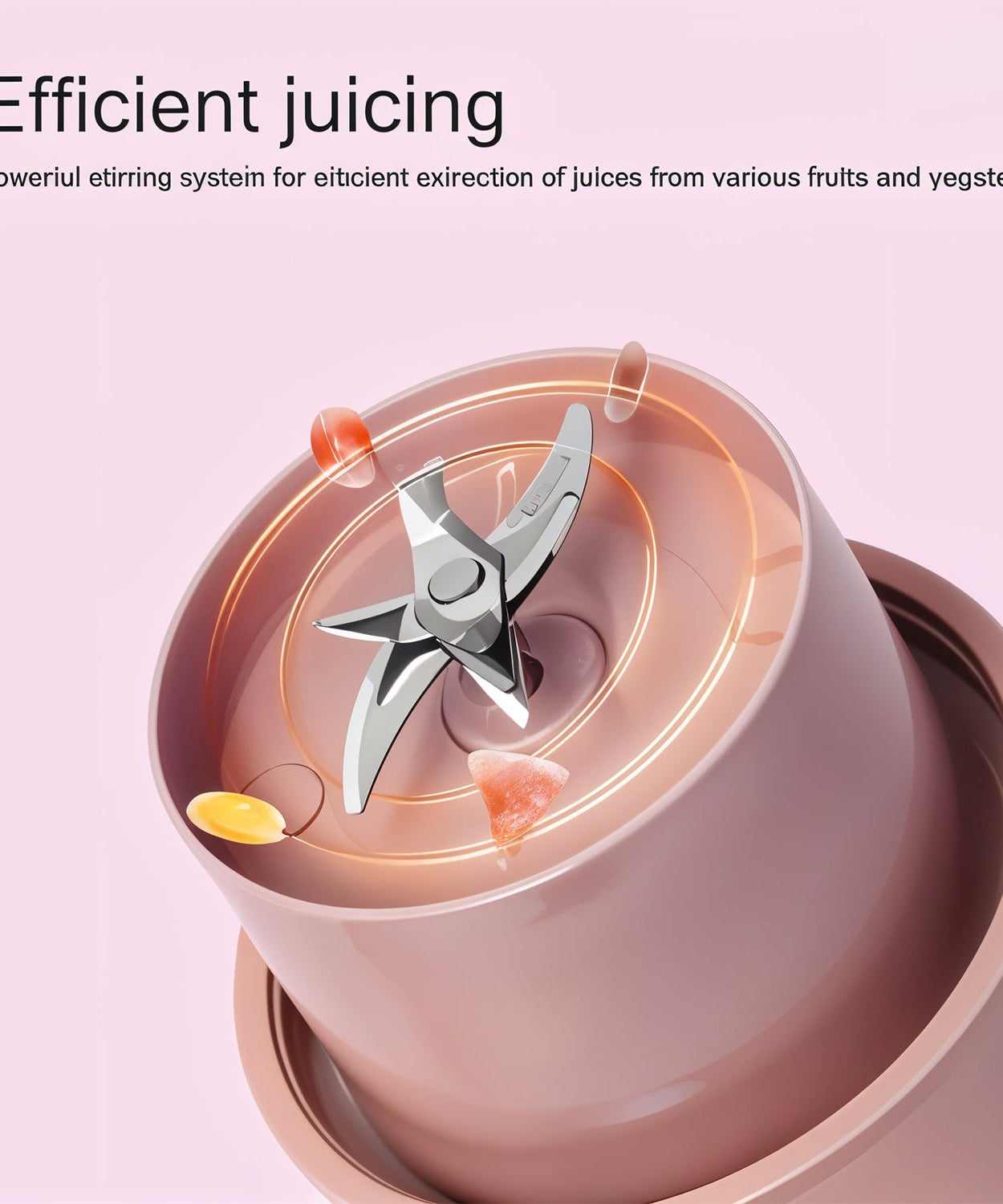 Portable Crusher Juicer With Handle & Straw, USB Rechargeable Multi Blades (420 ML)