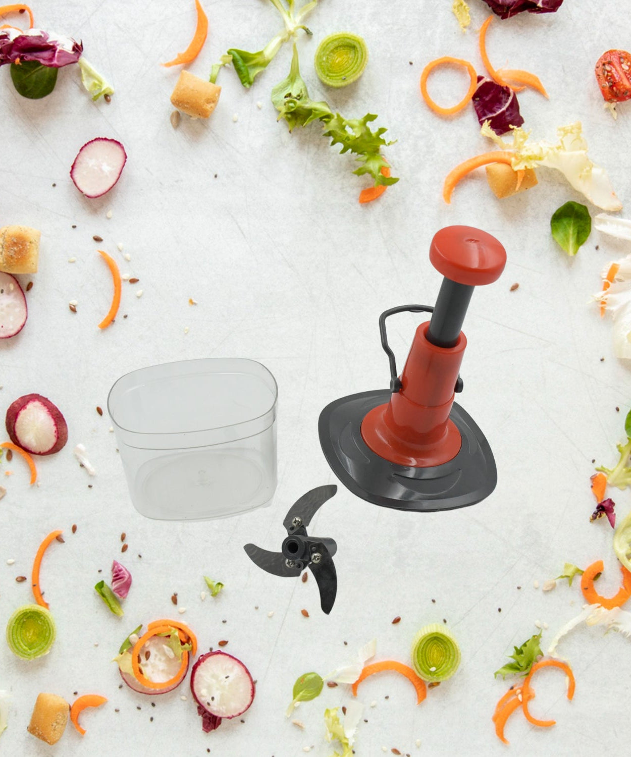 650ml manual food chopper with stainless steel blades