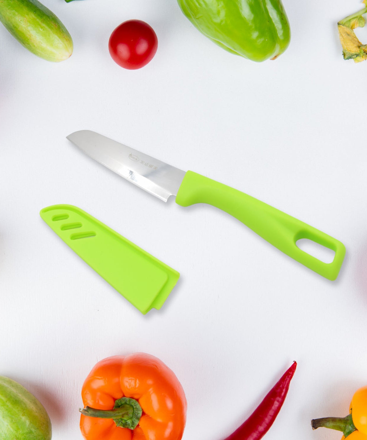 Stainless steel knife with blade cover, multipurpose