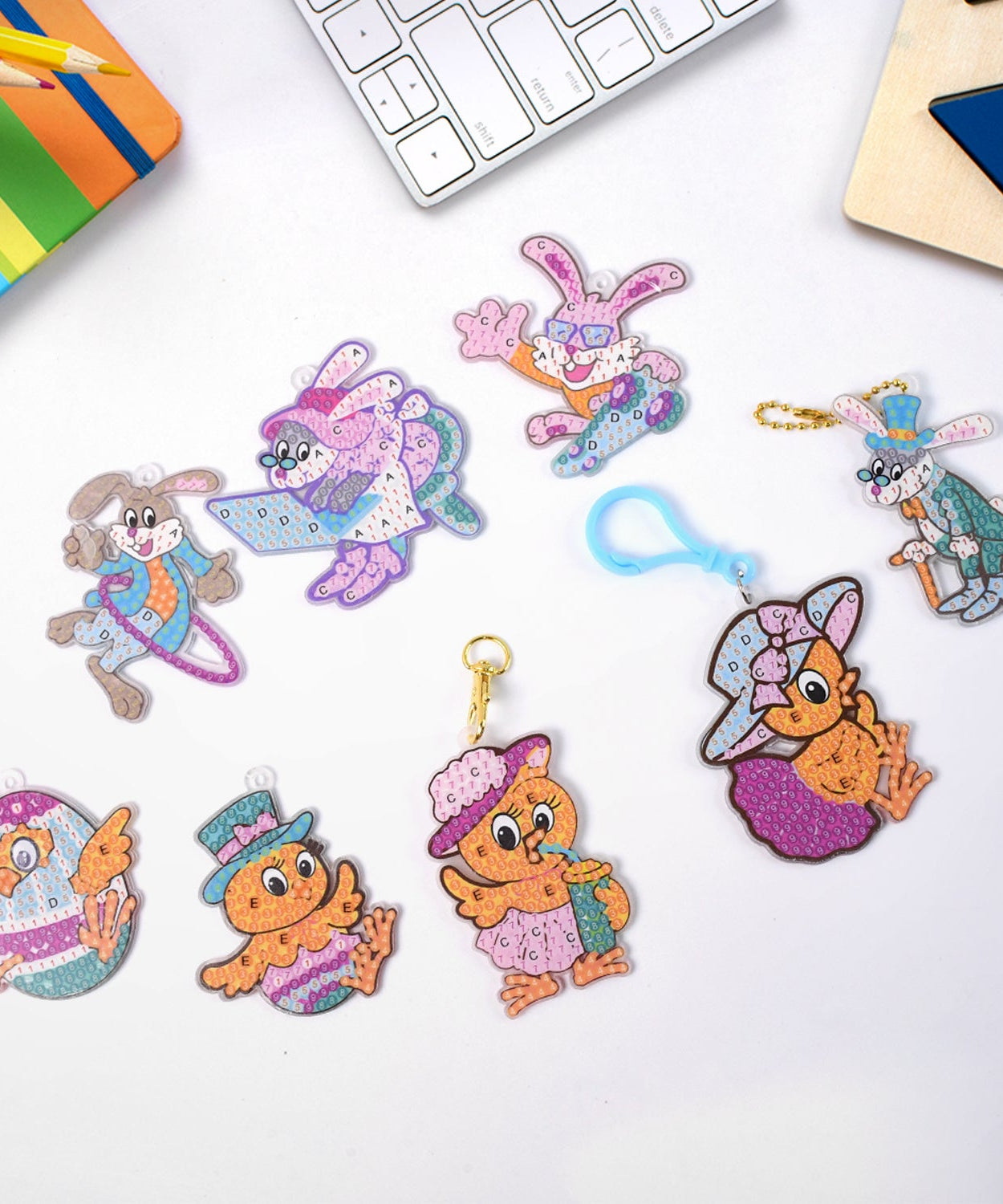 Cartoon Painting Keychain Craft Kit