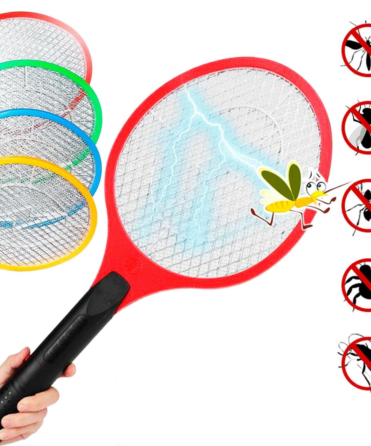 Rechargeable Mosquito Killer Racket – Handheld Electric Fly Swatter with Cable (Quality Assured, with cable)