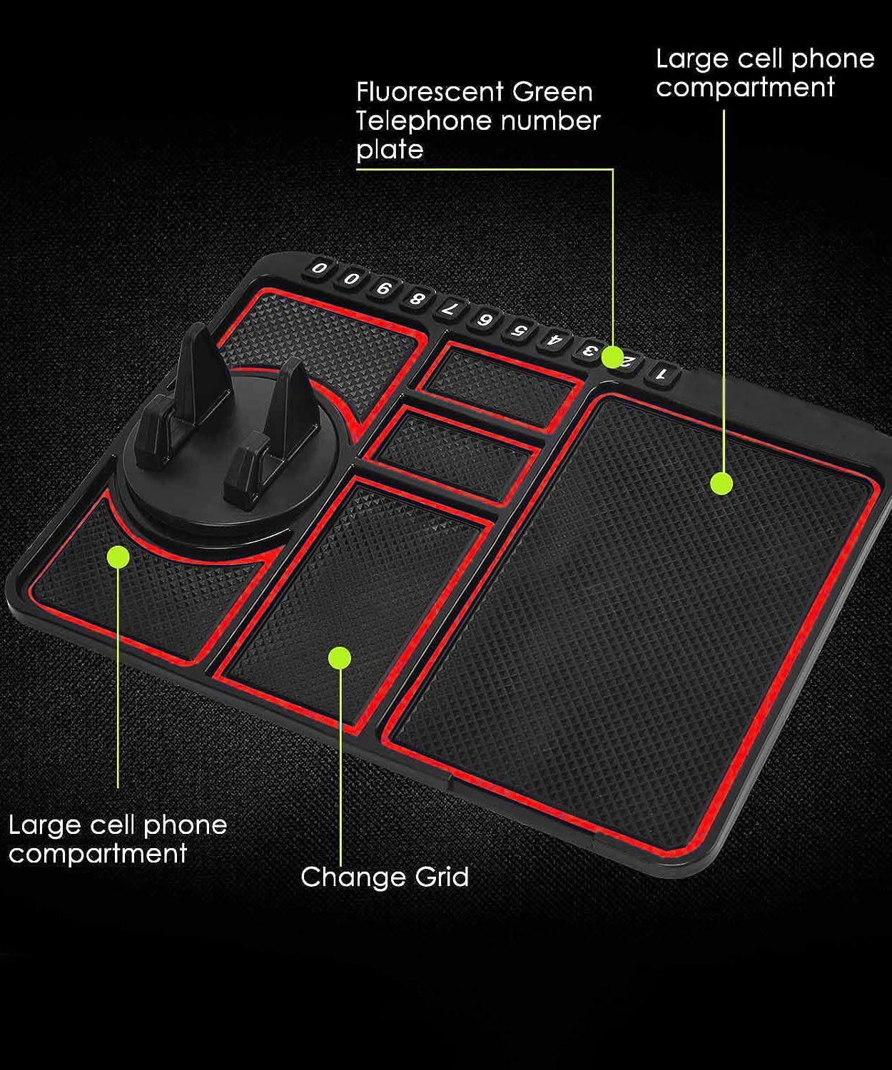 Car Dashboard Mat & Mobile Phone Holder Mount