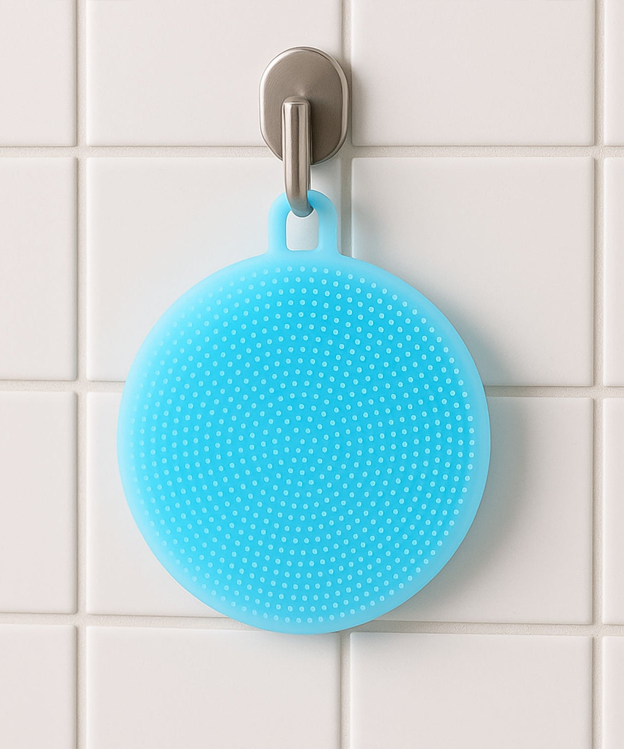 Sky Blue Silicone Dish Scrubber Sponge Mildew Free, Non Stick, Heat Resistant