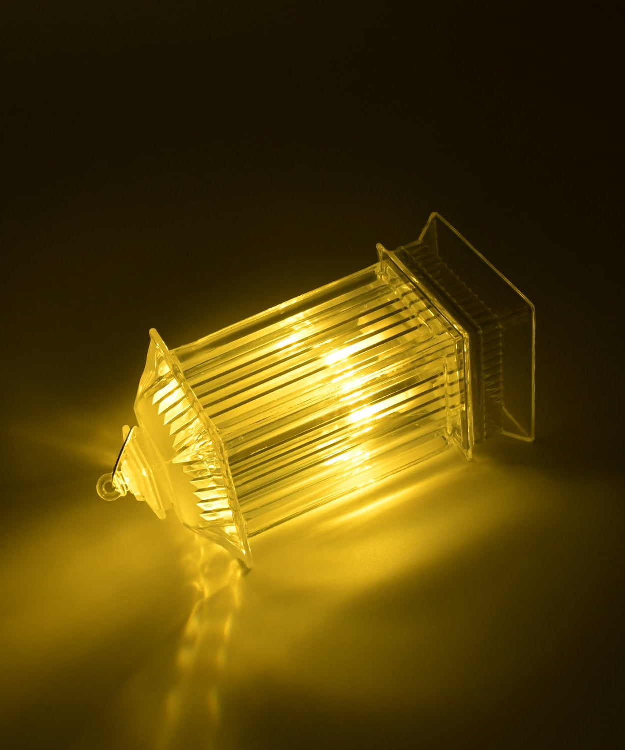 Acrylic crystal table lamp with flickering LED candle light