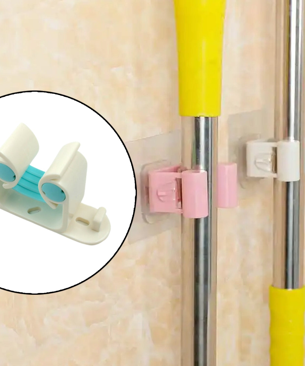 Multifunctional Holder With 4 Screw Wall Mounted Broom Organizer Cleaning Tools Holder Hanger, Hanging Hook for Bathroom Kitchen, Multi Function Holder Garage Clip Bike Hanger Wall Mount Set  (1 Pc)