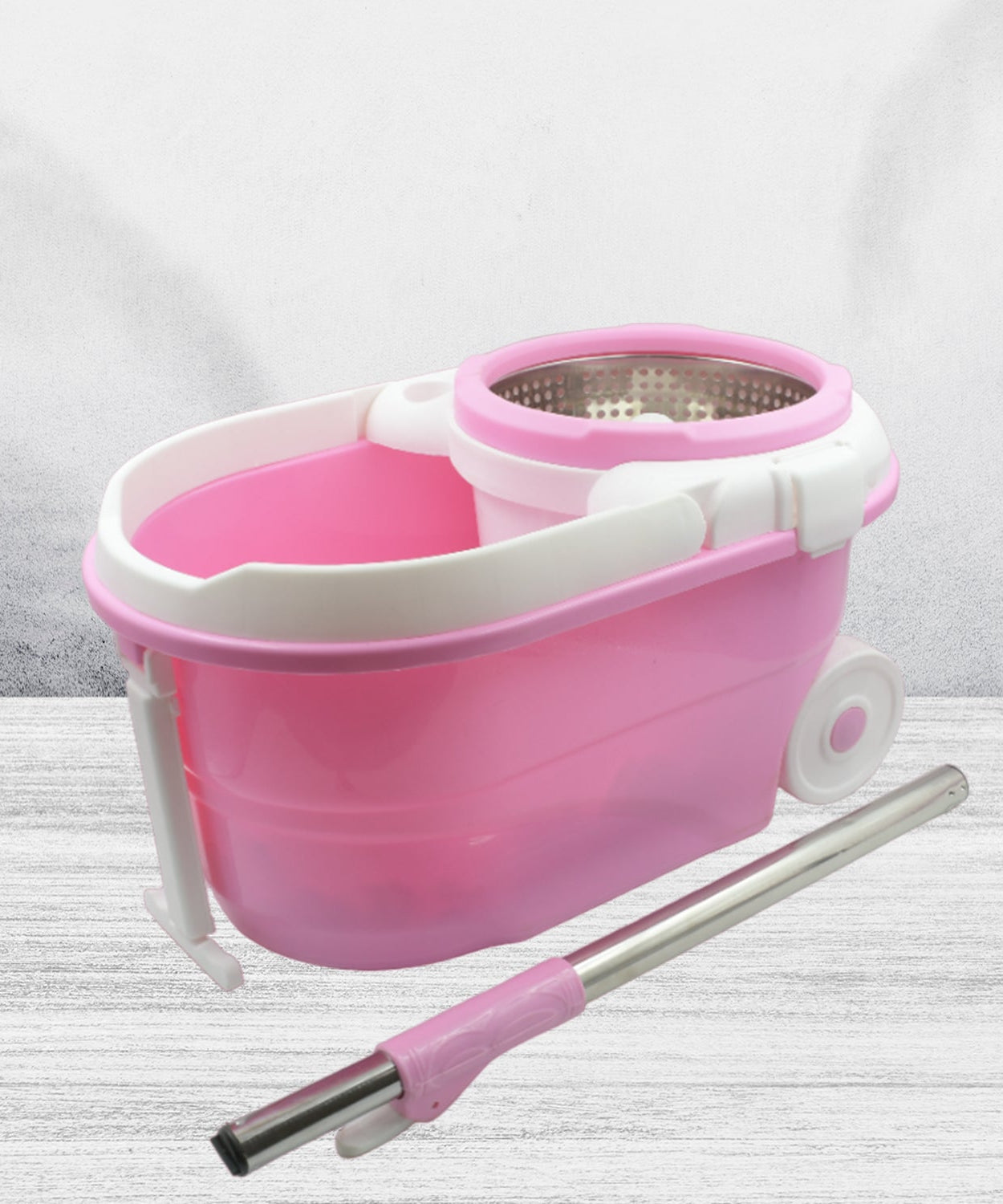 Spin mop with bucket, steel spin mop set