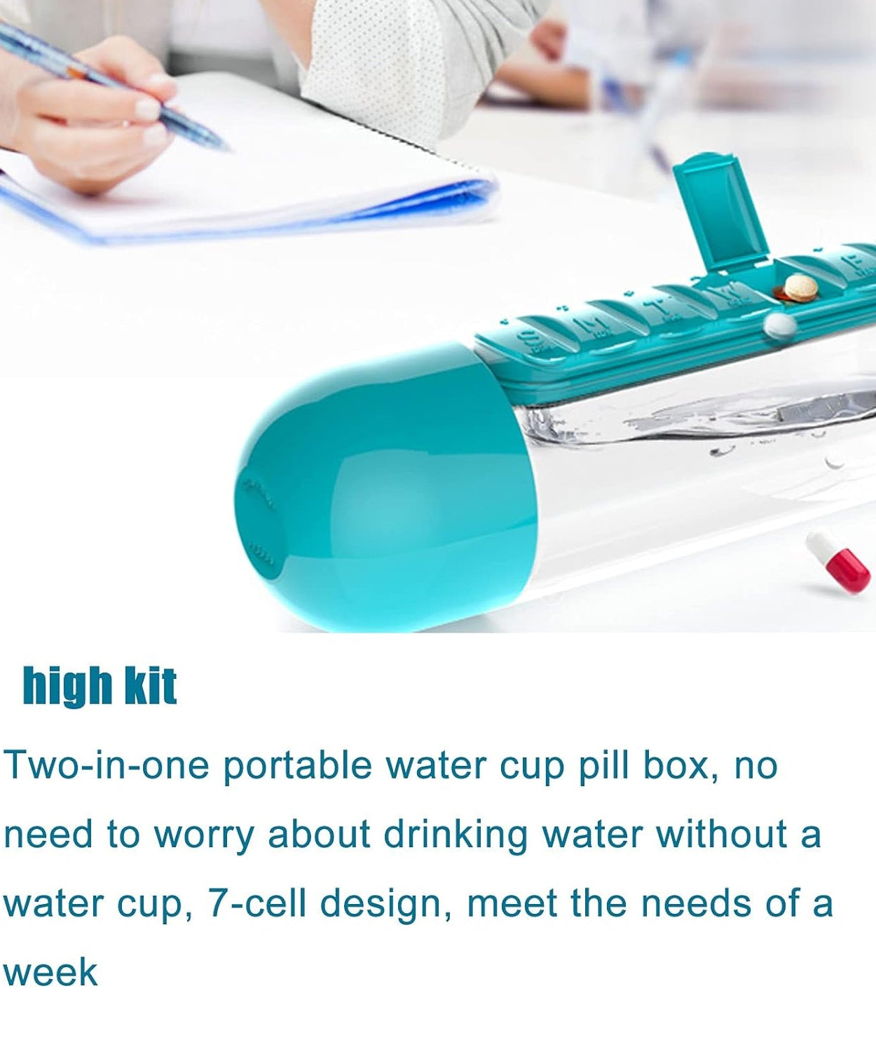 Multi-Use Pill & Water Bottle for Travel (600 Ml, Mix Color)