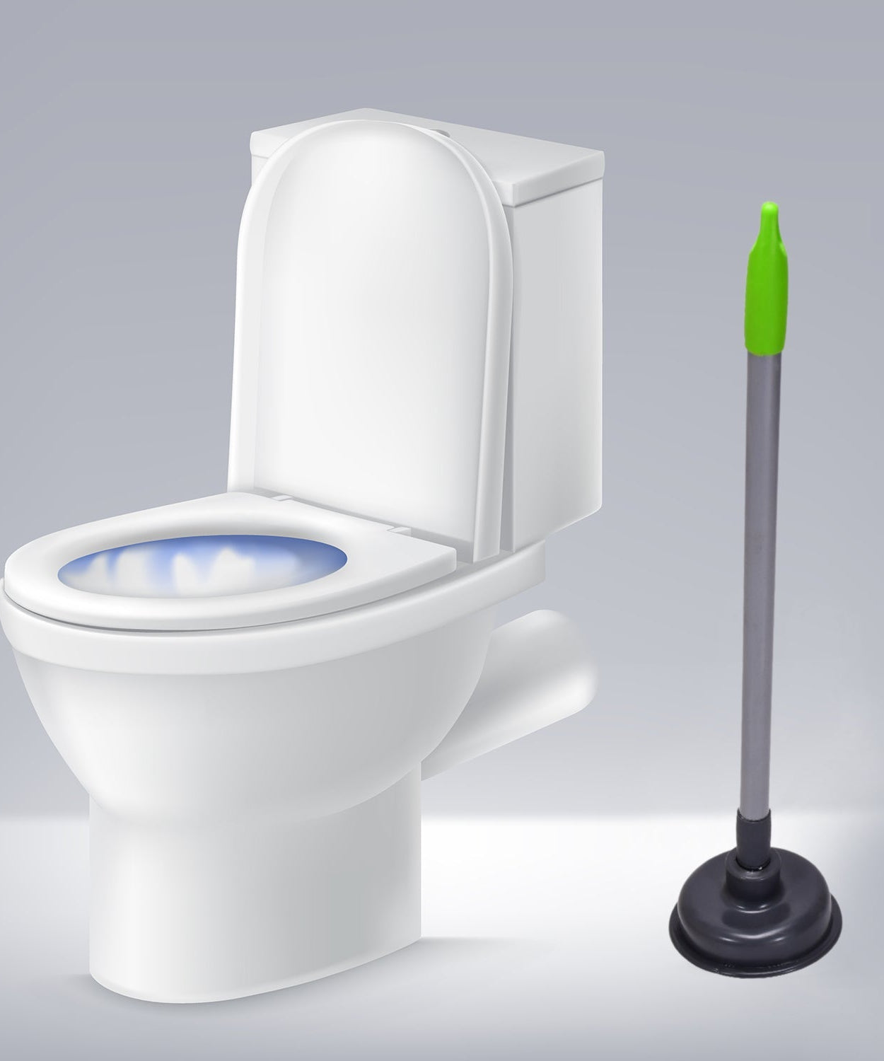 Toilet plunger with handle, for unclogging sinks and toilets