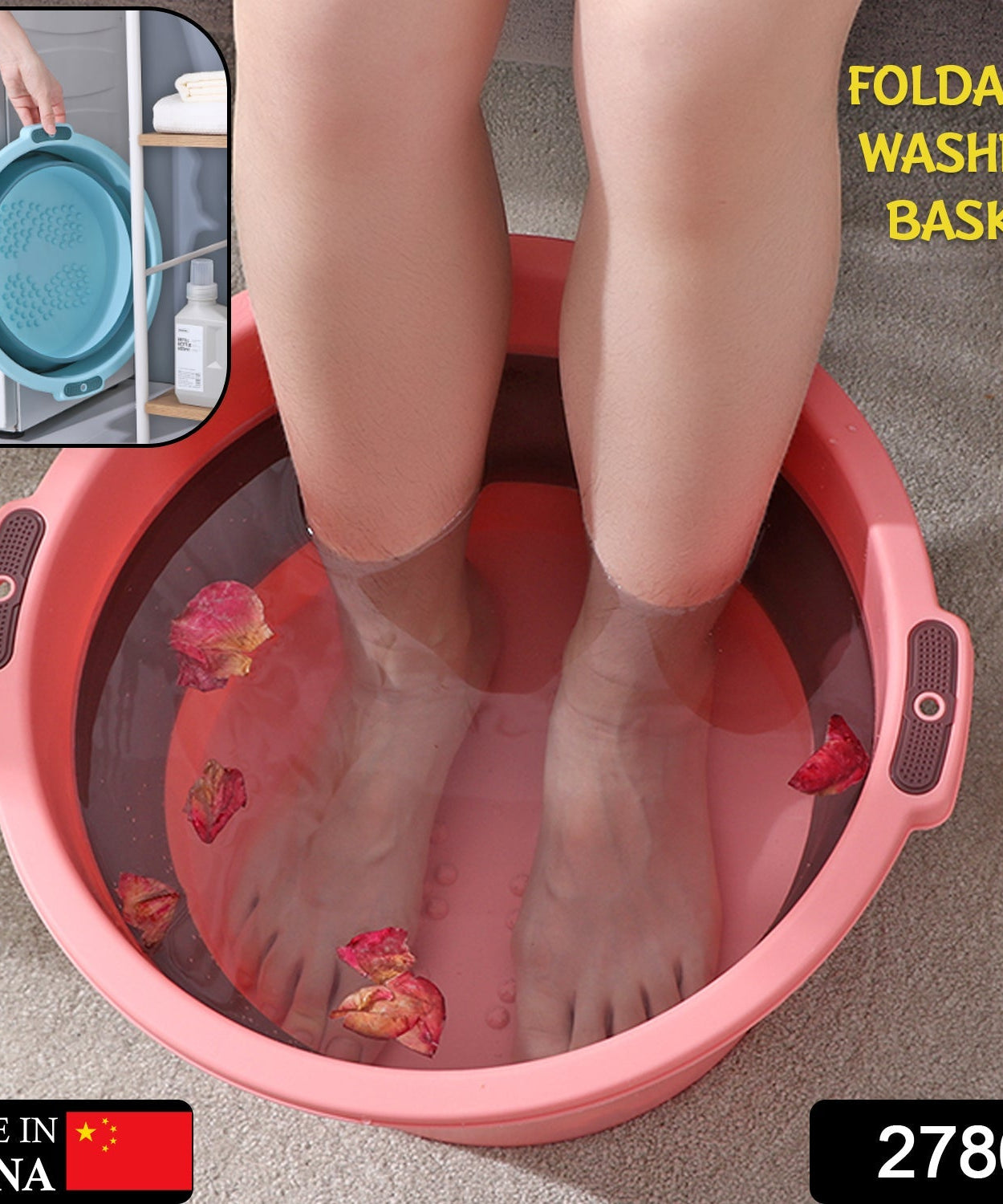 Portable folding tub for foot spa and storage