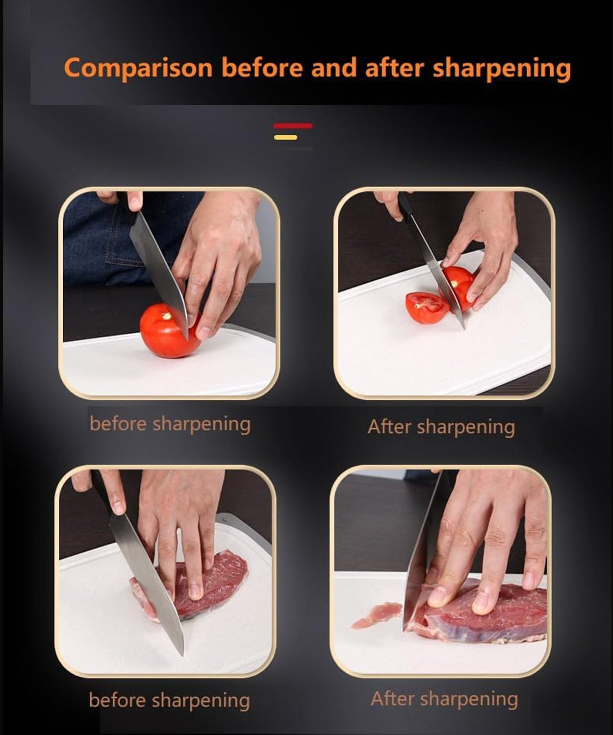 Kitchen Knife Sharpener – Handheld for Chefs & Serrated Knives (1 Pc, Chopper Not Included)