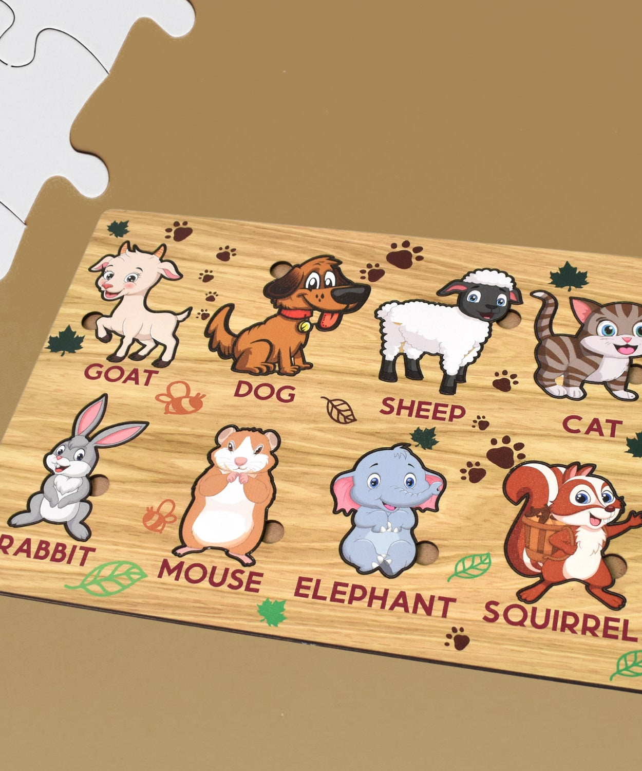 Wooden Animal Puzzle Learning Educational Board 