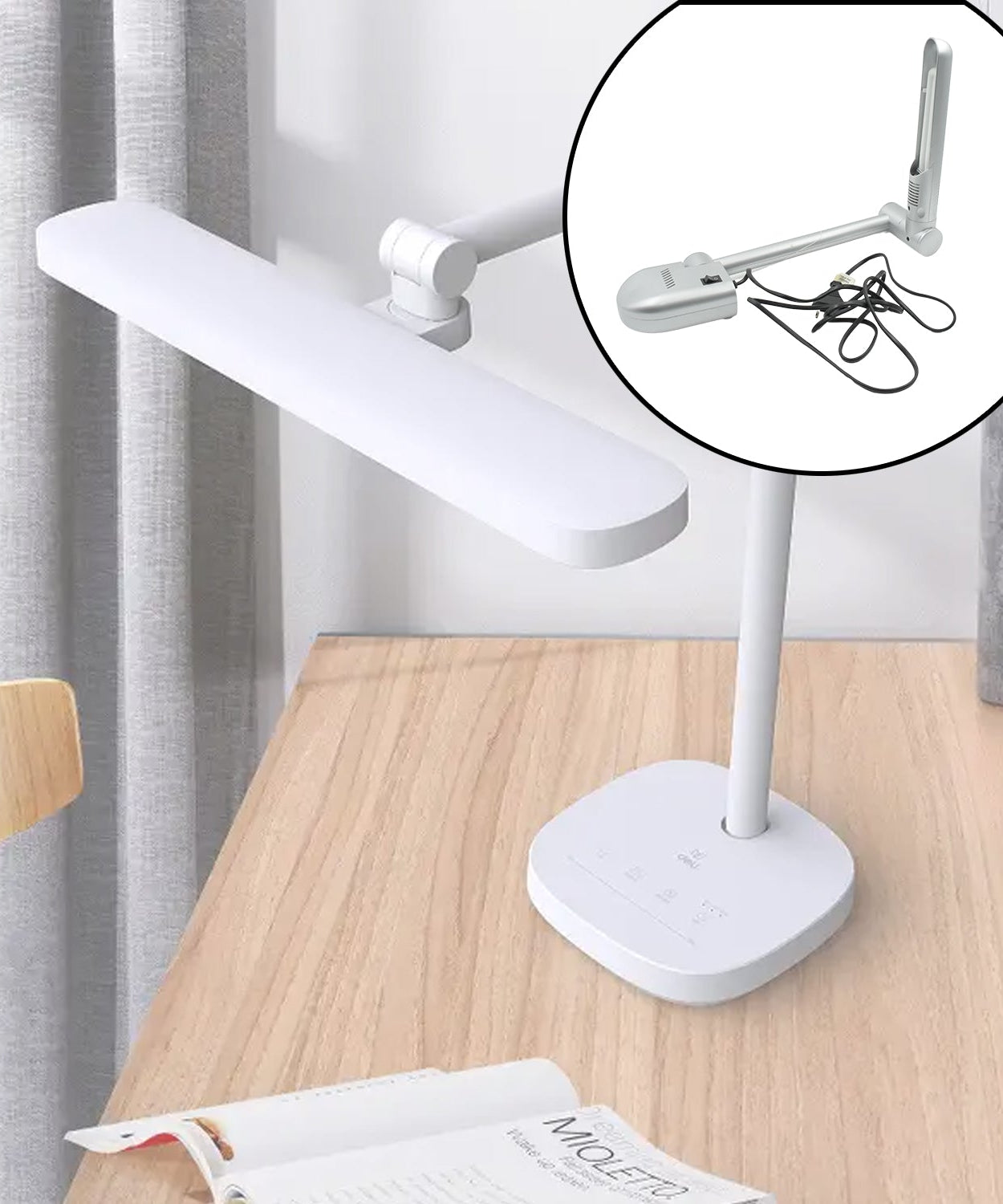 Multifunctional LED Desk Lamp Dimmable Office Lamp Children’s Student Desk Lamp Reading Lamp  White Eye-Caring Desk Light, Energy Saving Desk Lamp Table Lamp - Study Desk Lamp (1 Pc)