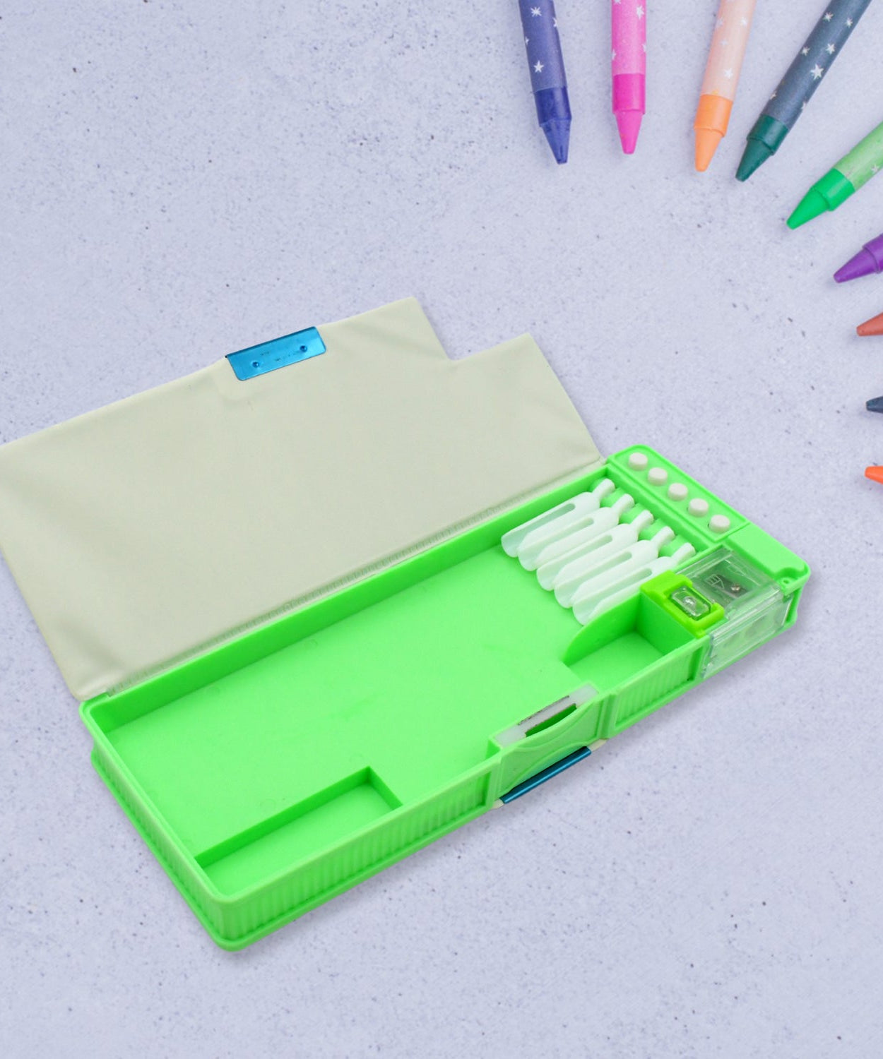 Multipurpose Compass Box (2 Compartments): Cartoon Pencil Case for Kids