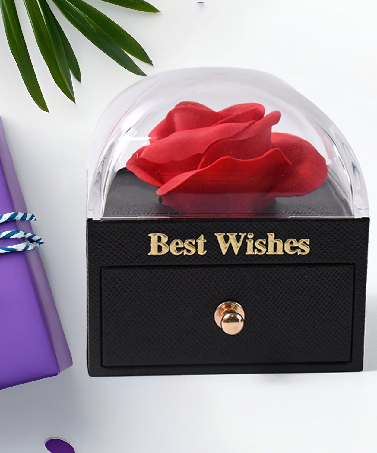 Preserved Eternal Rose Flower Gift Box Drawer (1 Pc)