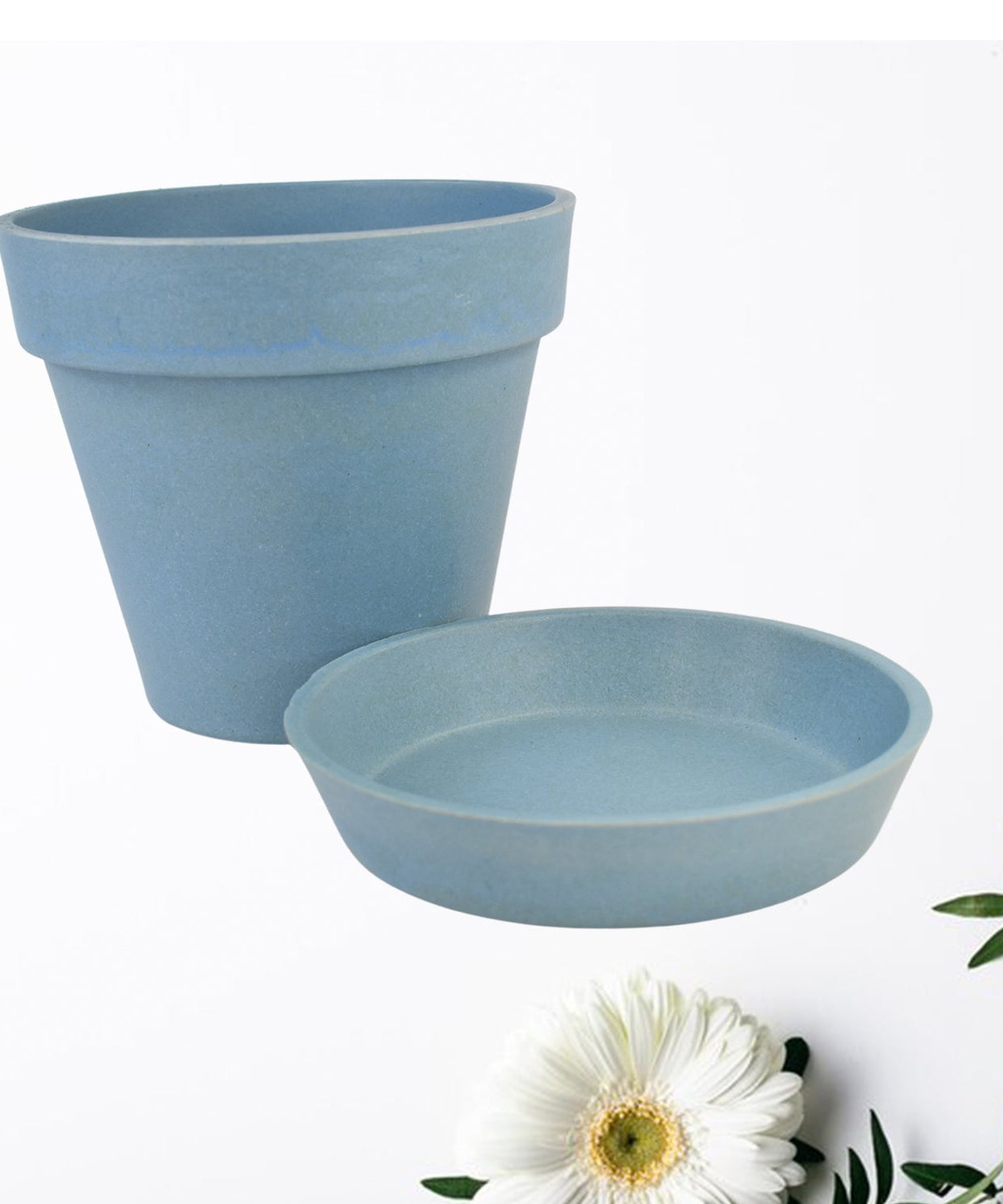 Heavy Plastic Flower pots With Tray (1 Pc)