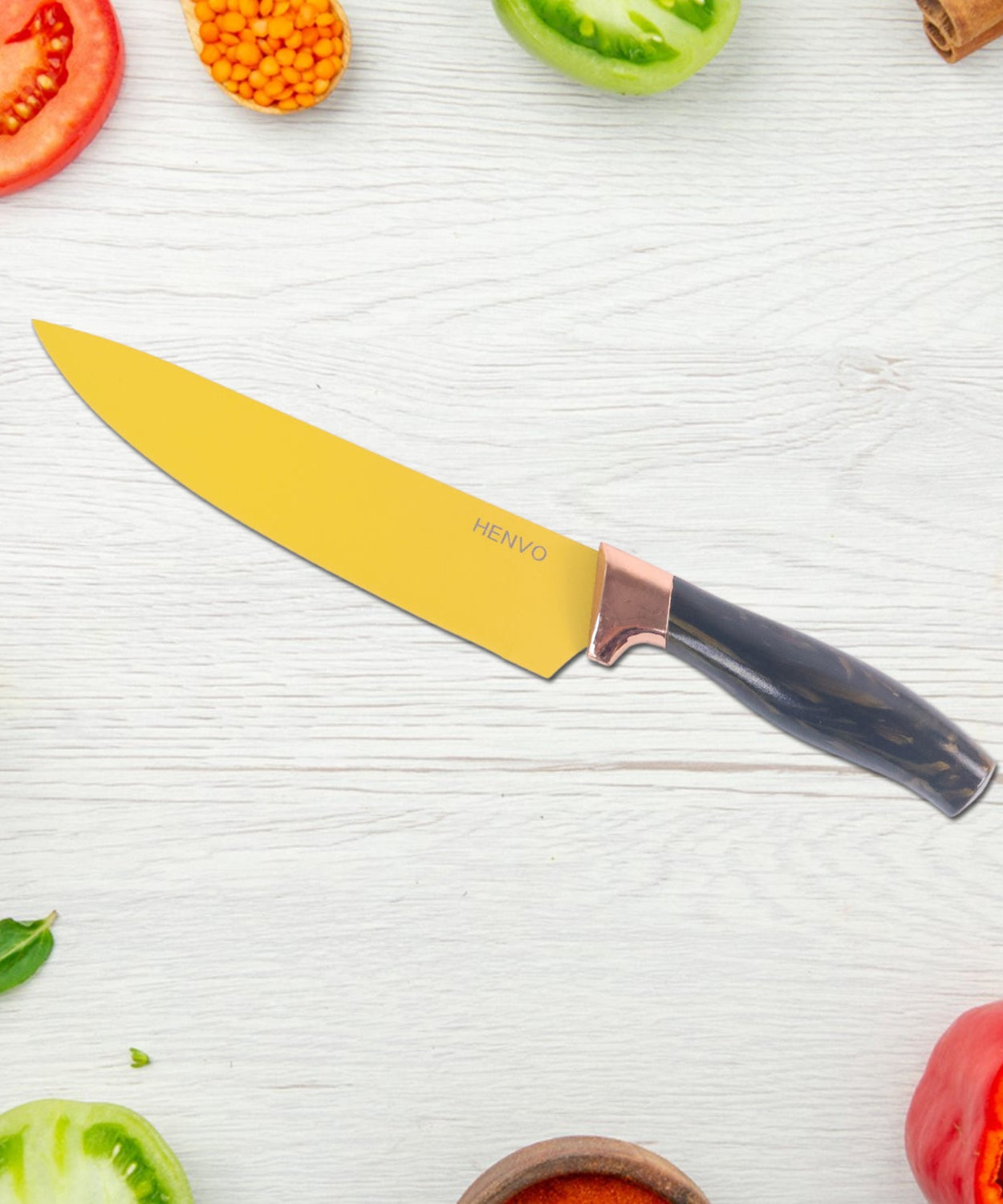 6 Pcs Professional Kitchen Knife Set with Chef Knives, Cleaver, Peeler & Scissors