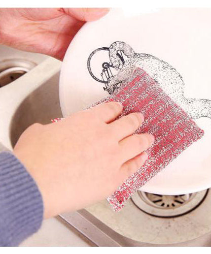 Scratch-proof kitchen scrub pads, pack of 12, ideal for cleaning utensils and cookware.