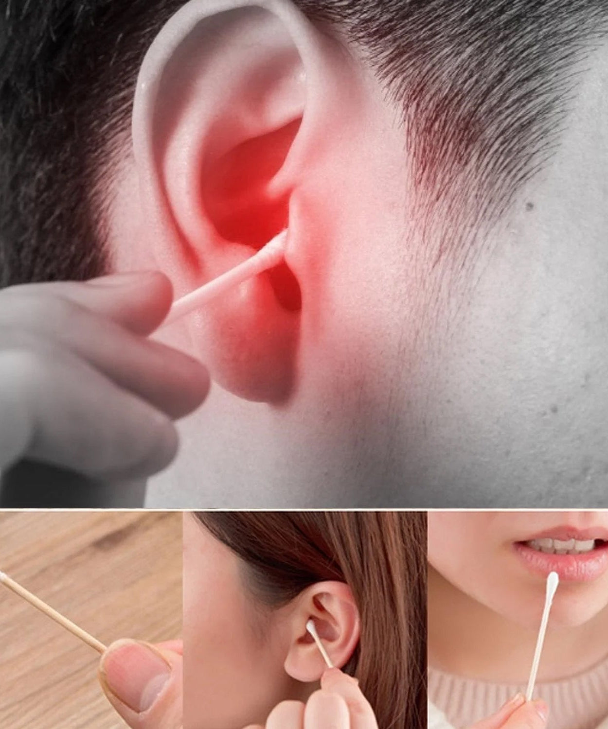 Double Head Cotton Ear & Nose Cleaning Health Care Tools Disposable Sticks Soft Beauty Makeup, Pet Care, Equipment (30 Pcs Set)