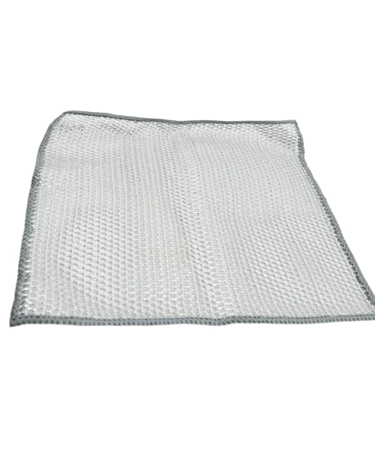 Double-Sided Microfiber Cloth & Stainless Steel Scrubber – Non-Scratch Wire (1 Pc, 20x20 cm)