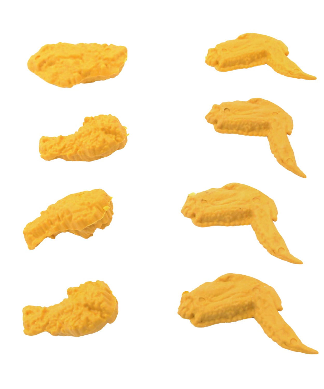Cute Chicken Wing & Leg Erasers for Kids & Students (8 Pc Set)
