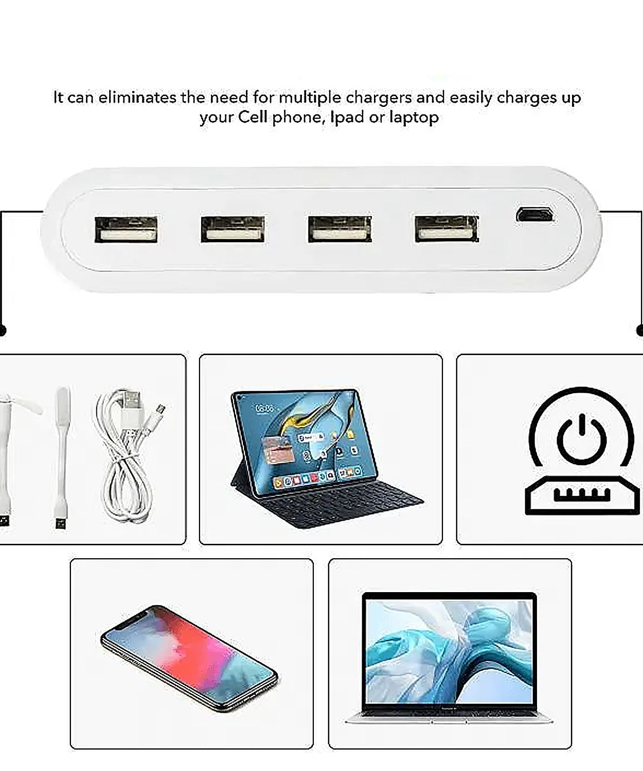 4in1 hub is USB For Pen drive, Mouse, Keyboards, Camera, Mobile, Tablet, PC, Laptop, TV, Study table, CHARGING Extension HUB Portable (1 pc)