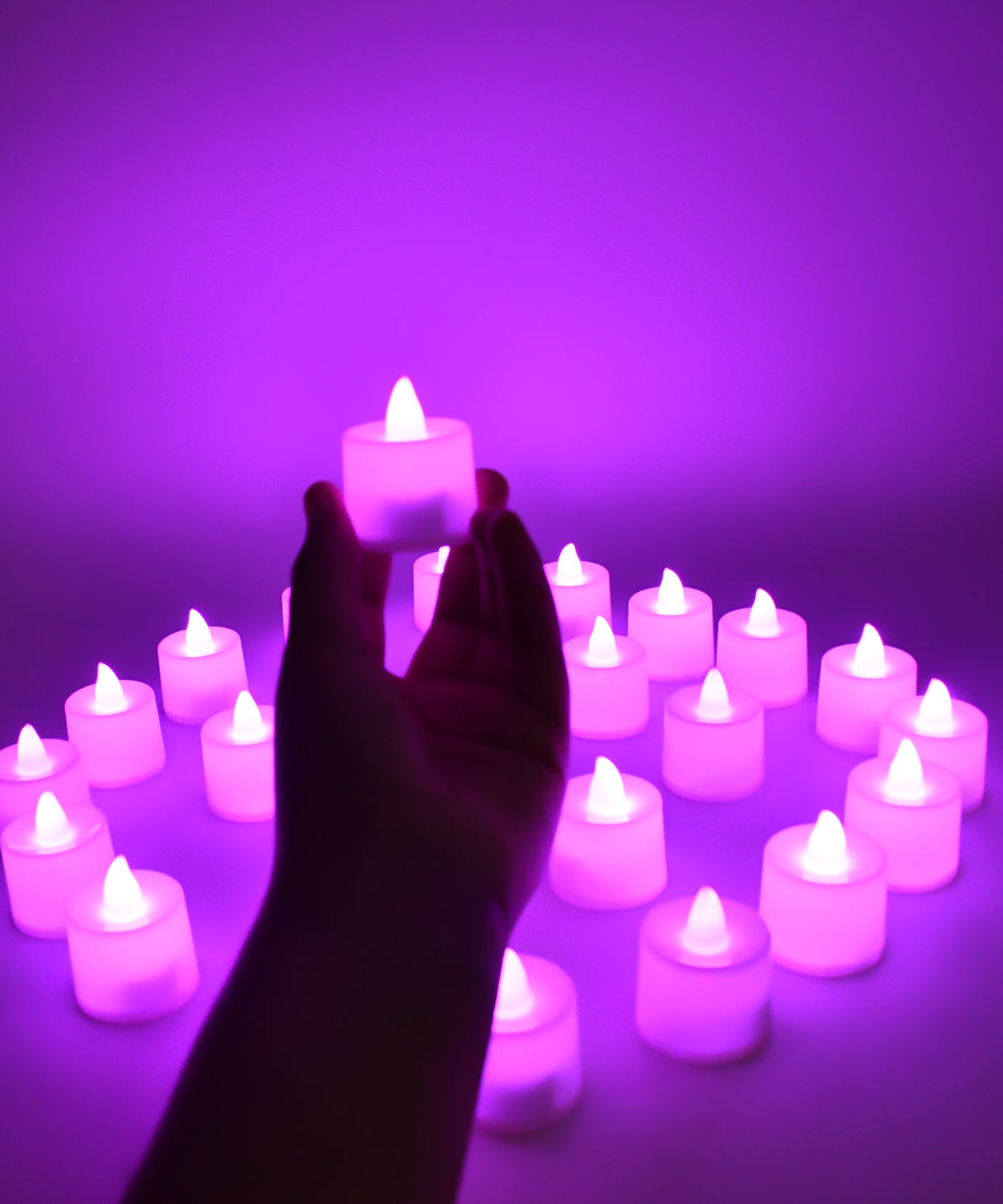 Flameless LED Tealights, Smokeless Plastic Decorative Candles - Led Tea Light Candle For Home Decoration, Diwali (Pack Of 24)