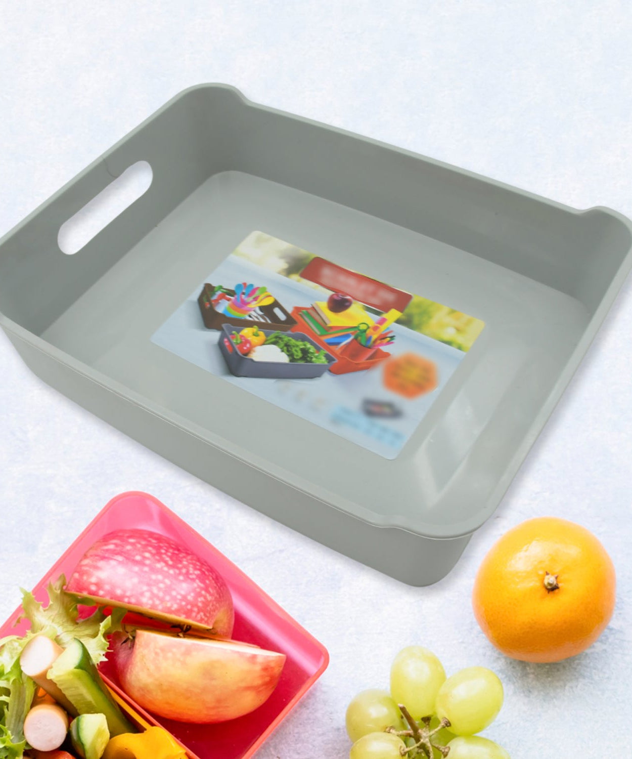 Multipurpose Organising & Storage Plastic Tray,  Fruit & Vegetable/ Multi Purpose Tray, Organizer for Kitchen, Countertop, Cabinet, Bathroom Plastic Storage Basket For Store Fruits, Vegetables, Magazines, Cosmetics, Stationary Set of 3