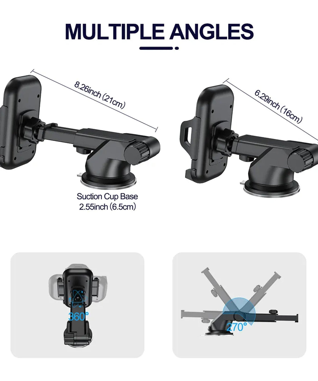 Adjustable car phone mount