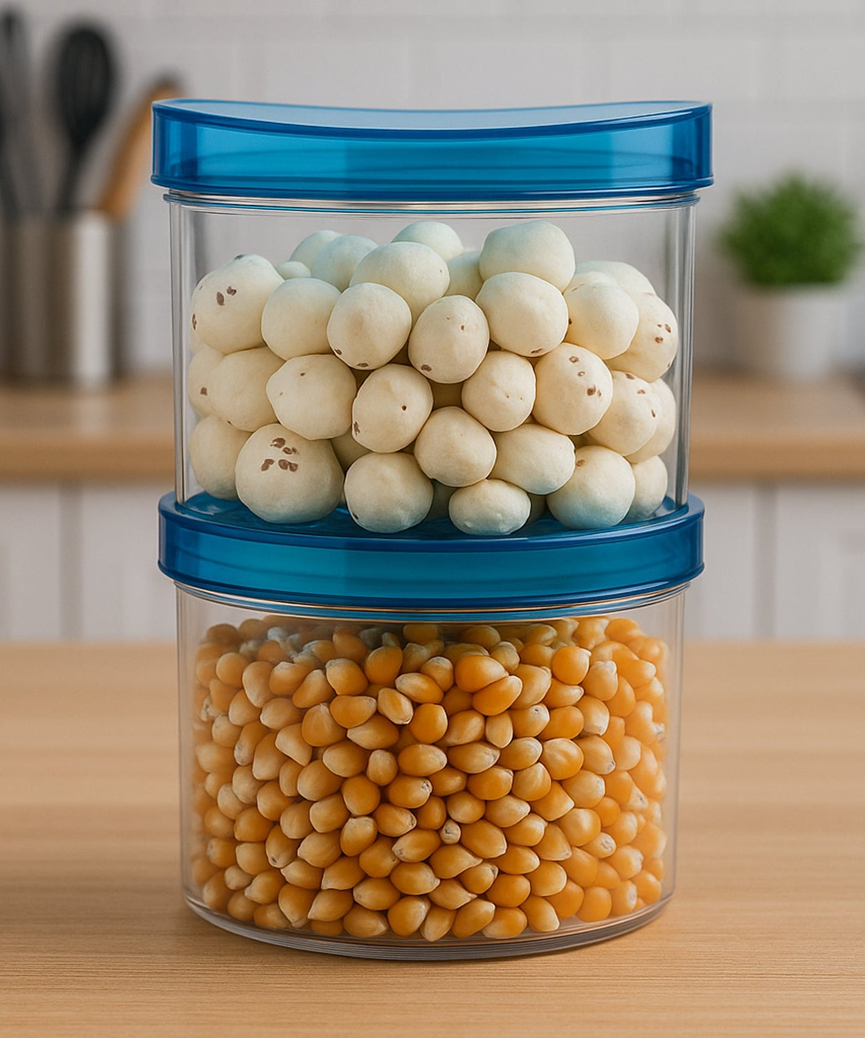 Air Tight & Unbreakable Kitchen Jar Set Food Storage Containers for Dry Fruits, Spices, Snacks, Pulses (2 Pcs Set)