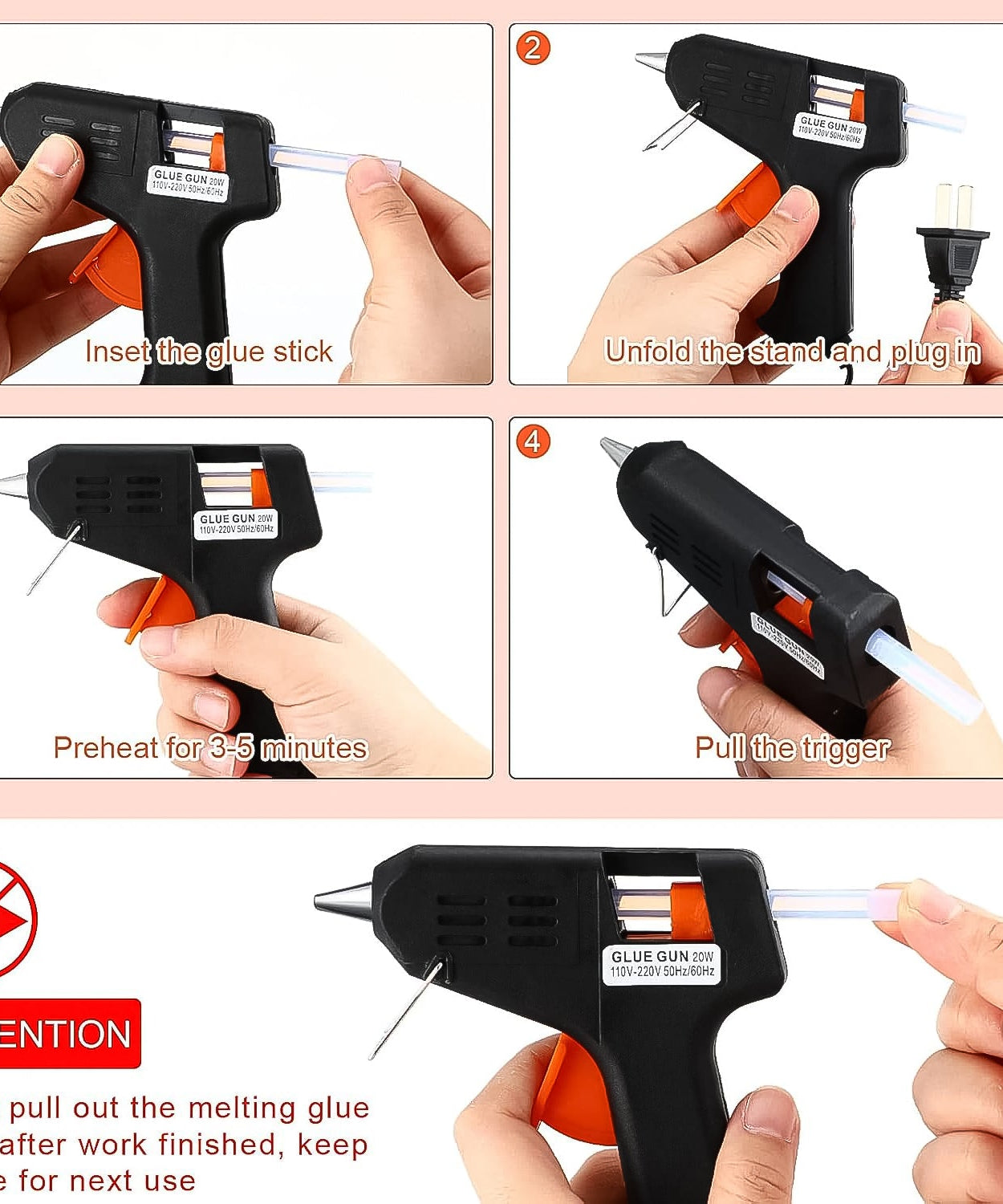 Professional Hot Melt Glue Gun with Rapid Heating and Quick Melt Glue Gun For Multiuser (40W)